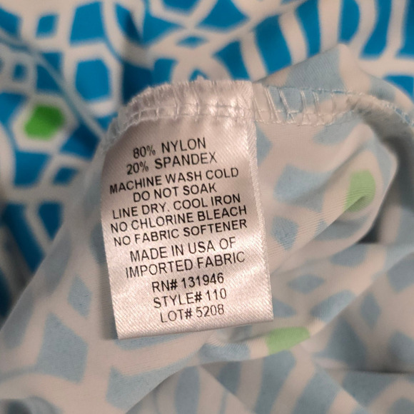 Jude Connally sleeveless shift dress blue green white size small mini abstract - Picture 4 of 6